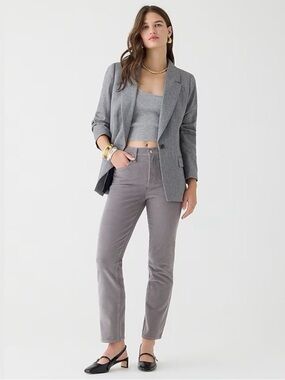 J. Crew Vintage Slim Straight Corduroy Pant Grey Minimalist Classic Ankle Crop